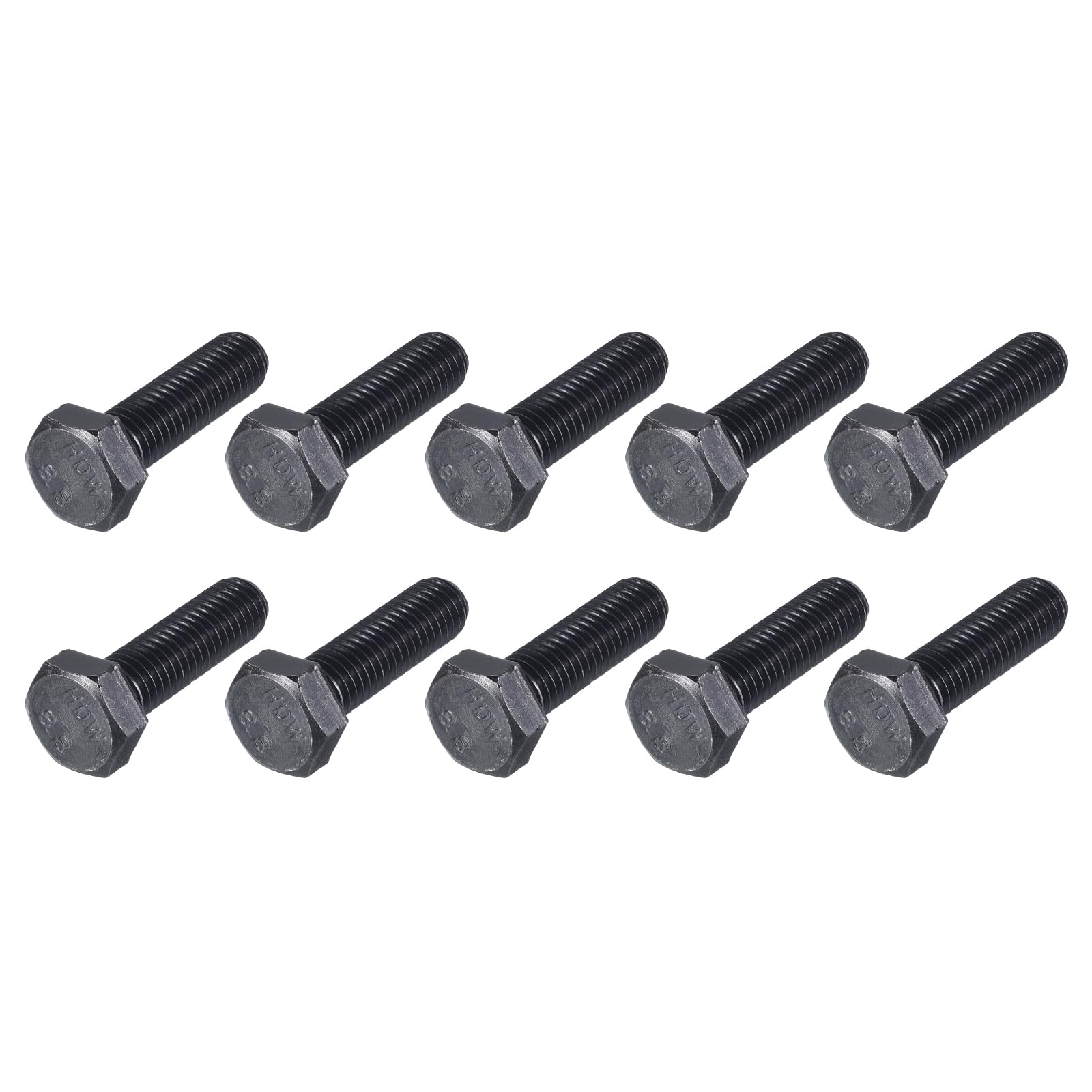 METALLIXITY Hex Bolts (M10-1.5x35mm) 15Pcs, 8.8 Grade Carbon Steel Fully Threaded Black Oxide, Coarse Thread UNC Hex Head Screw Bolt - for Furniture Repair