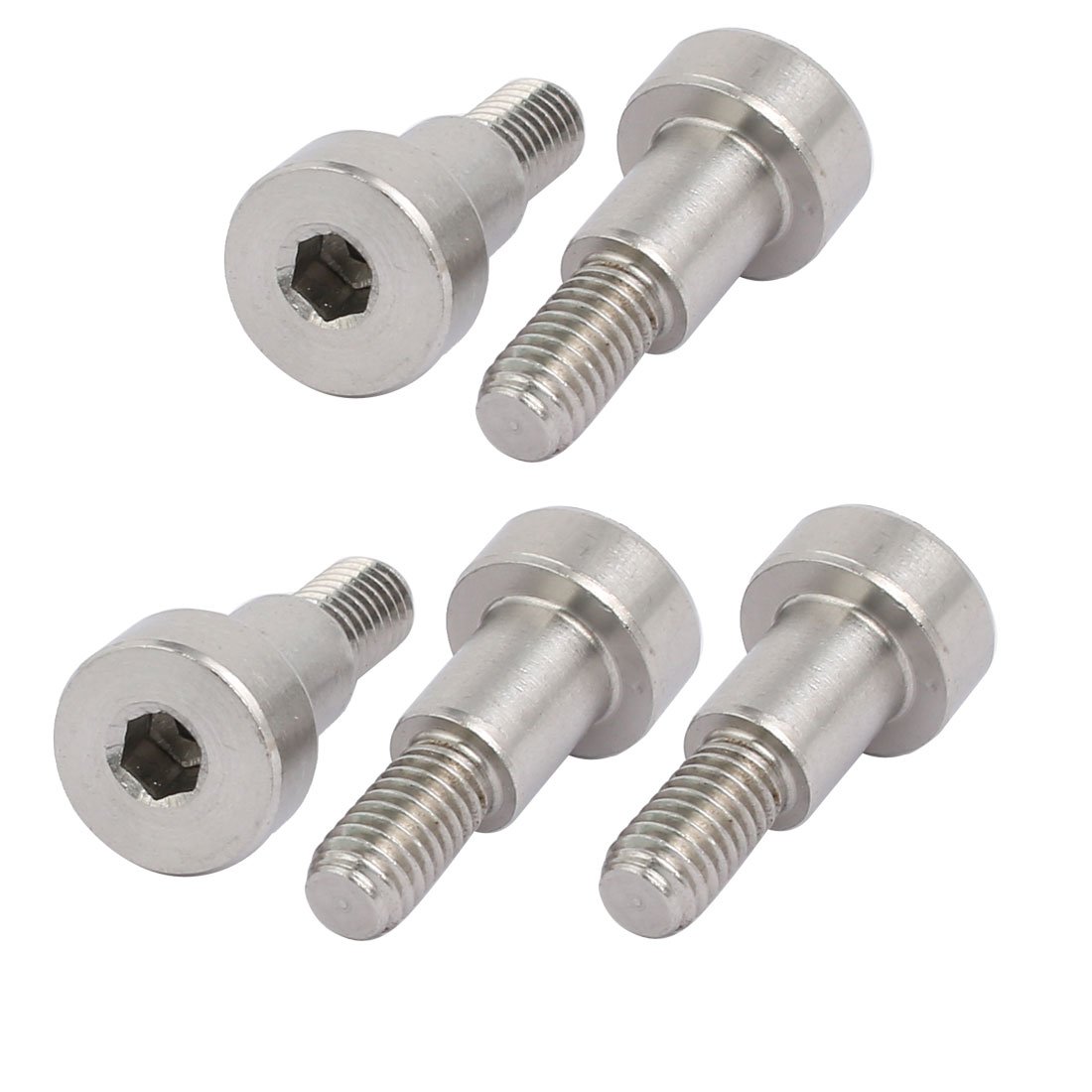 Sourcingmap 304 Stainless Steel Hex Socket Shoulder Bolt 8mm Shoulder Dia 10mm Shoulder Length M6 Thread 5pcs