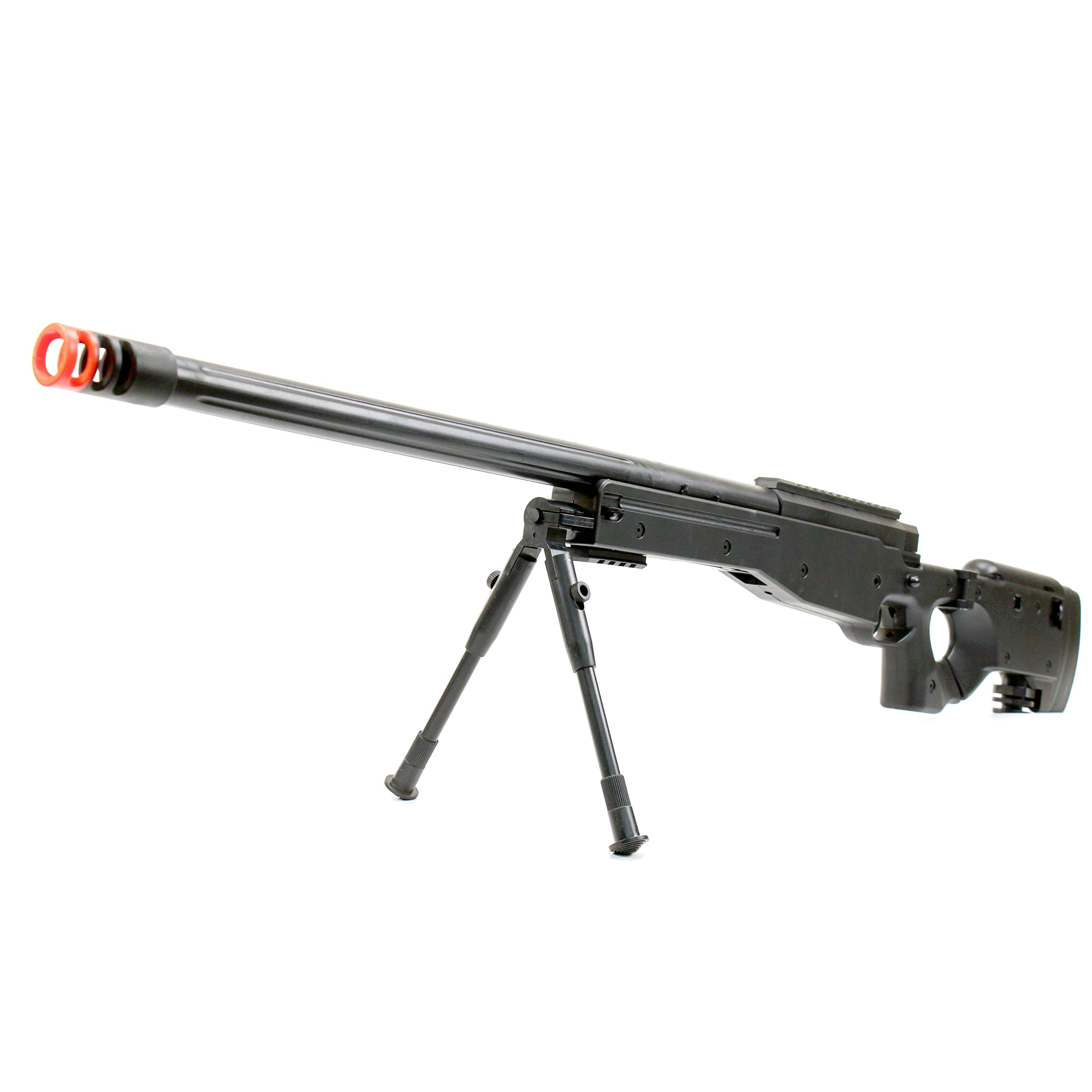 BBTac Airsoft Rifle de francotirador de acción de cerrojo, pistola de Airsoft de batalla pesada, cargada por resorte con bípode y culata plegable