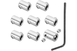 PATIKIL 5mm Hole Wire Rope Clips Set, 8 Set 304 Stainless Steel Double Holes Lock Cable Clamps Clip with M5 Hexagon Screws Sp