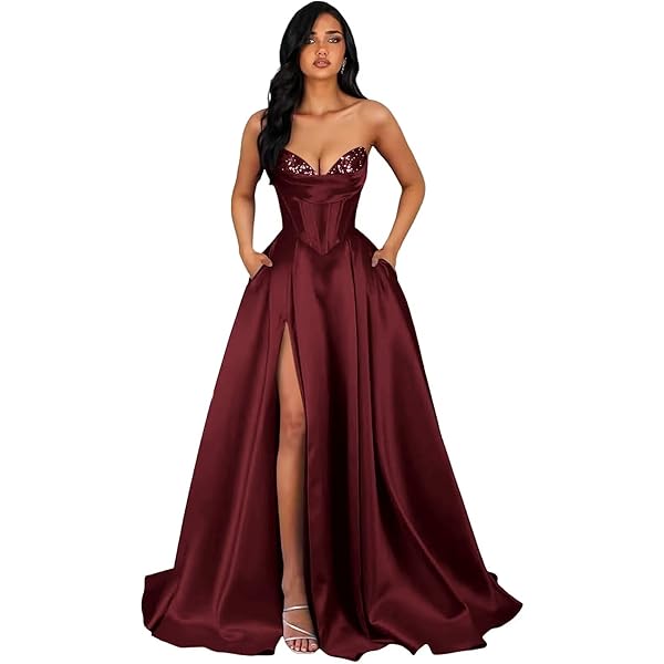 Amazon.com: Long A Line Evening Dresses Long Sleeve Floor Length Gown  Chiffon Prom Dress Mom of Bride Dress Burgundy 8 : Clothing, Shoes & Jewelry