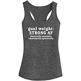FANNOO Workout Tank Tops for Women-Goal Weight Womens Funny Saying Fitness Gym Racerback Sleeveless Shirts