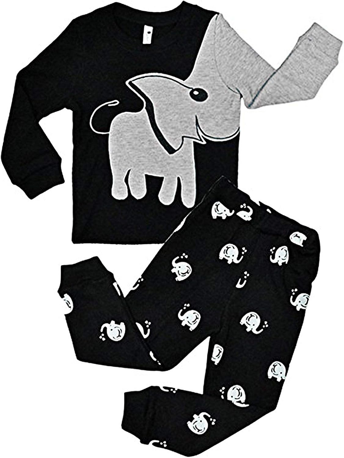 Boys Elephant Pjs 2 Piece Kids Pyjamas Sets 100 Cotton Toddler