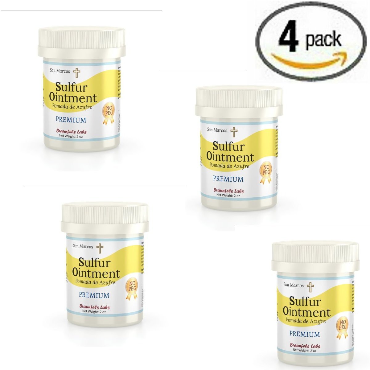 4 PACK 10 Sulfur Ointment Acne &amp; Skin Care. Go All