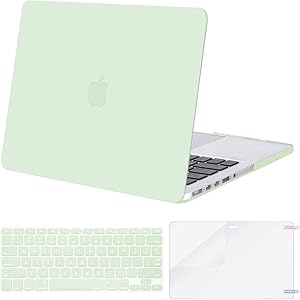 MOSISO Case Only Compatible with MacBook Pro Retina 13 inch (Models: A1502 & A1425) (Older Version Release 2015 - end 2012), Plastic Hard Shell Case & Keyboard Cover & Screen Protector, Honeydew Green