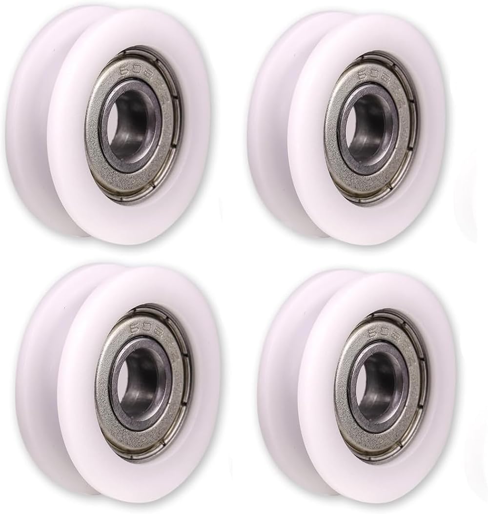 ATOPLEE 4pcs 4x15x6mm Nylon Pulley Wheels for Sliding Gate Drawers U Groove