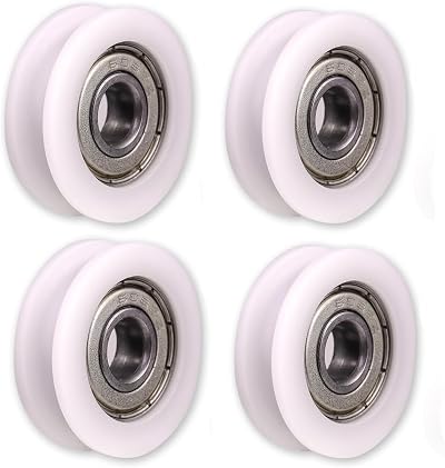 ATOPLEE 4pcs 4x15x6mm Nylon Pulley Wheels for Sliding Gate Drawers U Groove