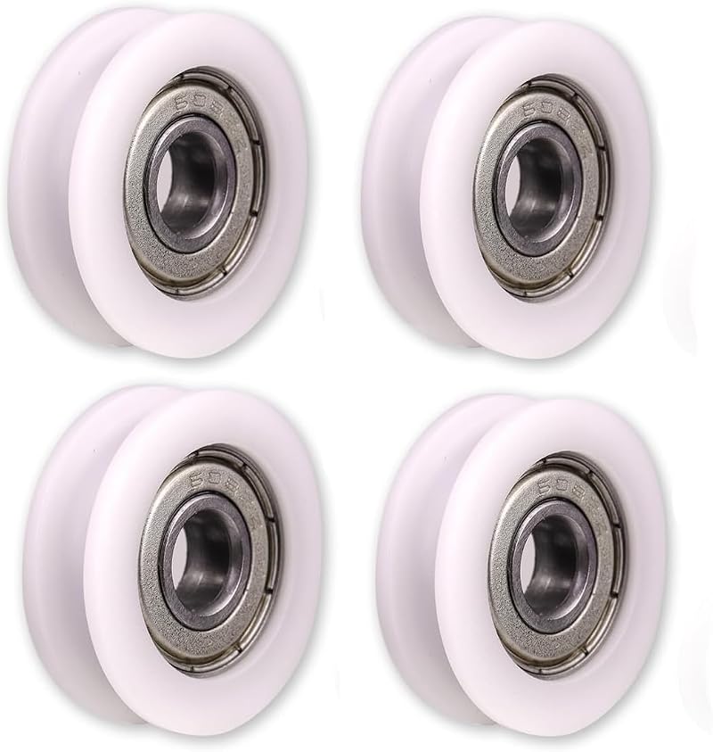 ATOPLEE 4pcs 4x15x6mm Nylon Pulley Wheels for Sliding Gate Drawers U Groove