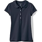 Lands' End Girls Short Sleeve Peter Pan Collar Polo Shirt