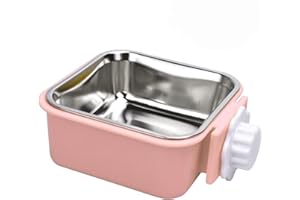 SEPTILLAR Pet Hanging Bowl for Crates, 2 in 1 Small Dog Bowl Puppy Removable Stainless Rabbit Cat Feeder Food Water Bowls for Puppy Cat Bird Rabbit Hamster Guinea Pig Ferret Small Animals