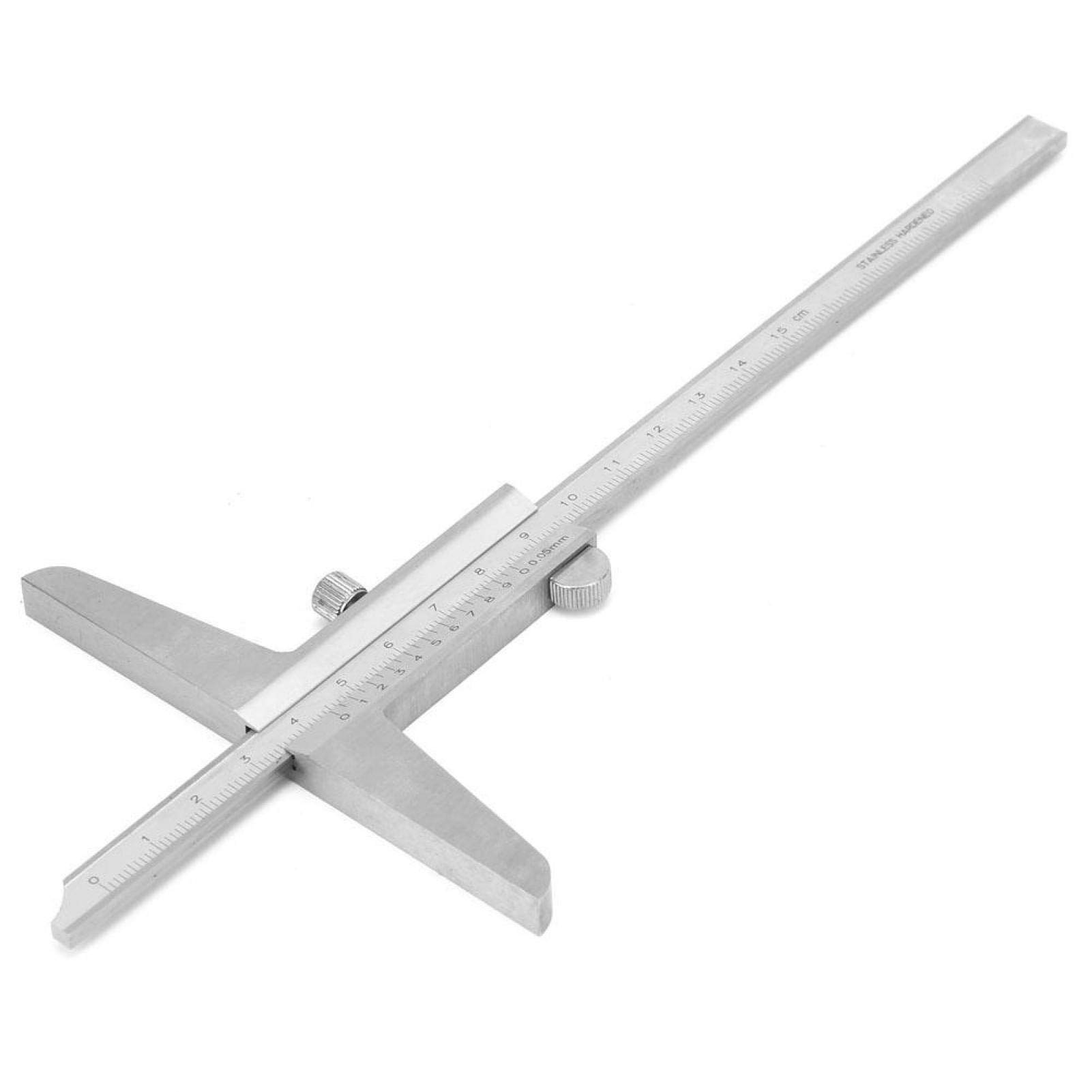 Depth Vernier Caliper, Depth Caliper Gauge, 1 Pcs High Precision Stainless Steel Depth Vernier Caliper for Machinery Process(0-150mm)