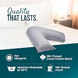 CnA Stores Orthopaedic V-Shaped Pillow Grey 84cm 34in Cover Included view 5