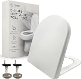 CUQOO Soft Close Toilet Seat D Shape with Adjustable Hinges