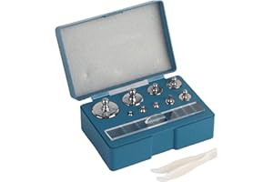 OVAQUIXI Calibration Weights Set, 17 Pieces, 211.1g, for Precision Jewelry Scales, Includes Tweezers and Storage Box