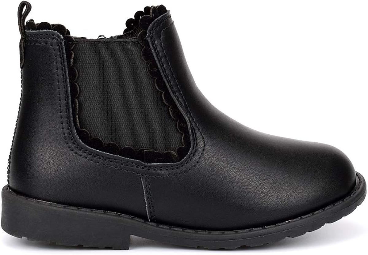 girls black school boots