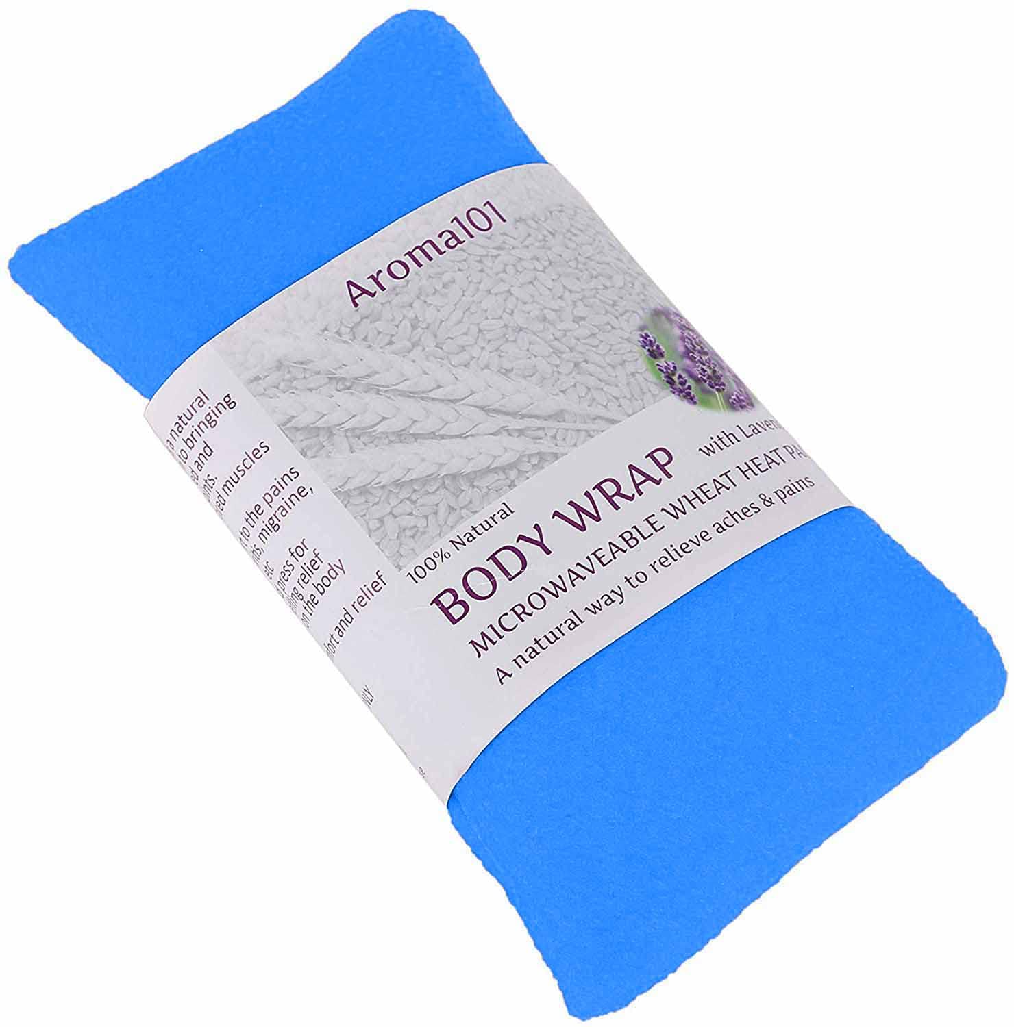 Scented Body Wrap - Microwavable Wheat Bag - Luminous Blue Fleece Heat Therapy Hot Pack - Microwave Heated Soothing Wheat Bags