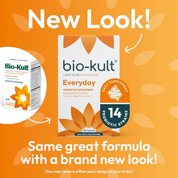 BIO-KULT EVERYDAY PROBIOTICS -14 STRAINS, PROBIOTIC SUPPLEMENT, PROBIOTICS FOR ADULTS, NO NEED FOR REFRIGERATION, NON-GMO, GLUTEN FREE -CAPSULES,120 COUNT (PACK OF 1)