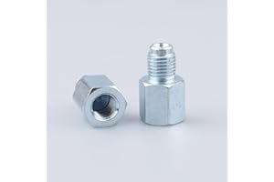 AC PERFORMANCE Female M10 x1.0 Concave to Male 7/16 x 20 Thread Brake Line Fittings Adapter Zinc Steel, Pack of 2