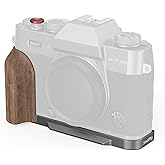 SMALLRIG X-T30 III L-Shaped Mount Plate with Wooden Handle for FUJIFILM X-T30 / X-T30 II/X-T30 III, Quick Release Plate for Arca, 1/4"-20 Threaded Hole, Shutter Button, Charcoal Silver-5668