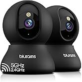 blurams 5G Indoor Cameras for Home Security, 2K Pet Camera with Phone App, 360° PTZ Home Cam w/Dual-Band WiFi6, 2-Way Talk, Free Human/Sound Detection, Motion Tracking, Night Vision, Works with Alexa