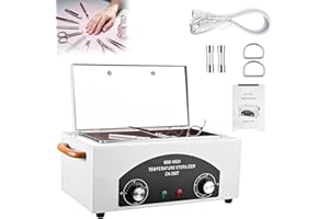 JUSTHERE High Temperature Sterilizer Autoclave Machine, 110V 300W 1.5L Metal Tool Cleaner Machine, esterilizador de manicura, Nail Tool Sterilizer with Timer for Sundry Beauty Hair Nail Metal Tools