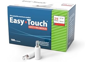 Easy Touch Safety Pen Needles, 29G, 3/16 inch (5mm), 100 Count