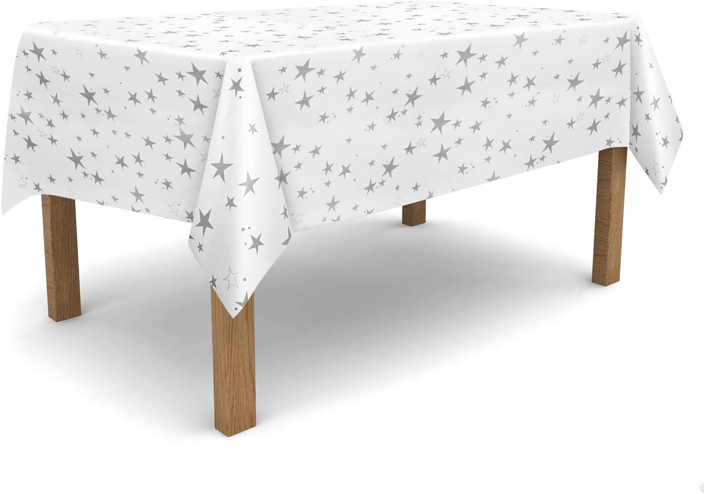 Disposable Table Cloth for Kitchen Table, White and Grey
