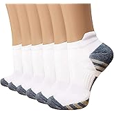 Copper Compression Socks Women and Men 6 Pairs - Circulation Arch Support Plantar Fasciitis Running Ankle Socks
