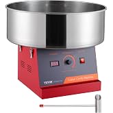 VEVOR Cotton Candy Machine Commercial, 1000W Electric Floss Maker with Stainless Steel Bowl, Sugar Scoop, Storage Drawer, Perfect for Home, Carnival, Kids Birthday, Family Party, Red