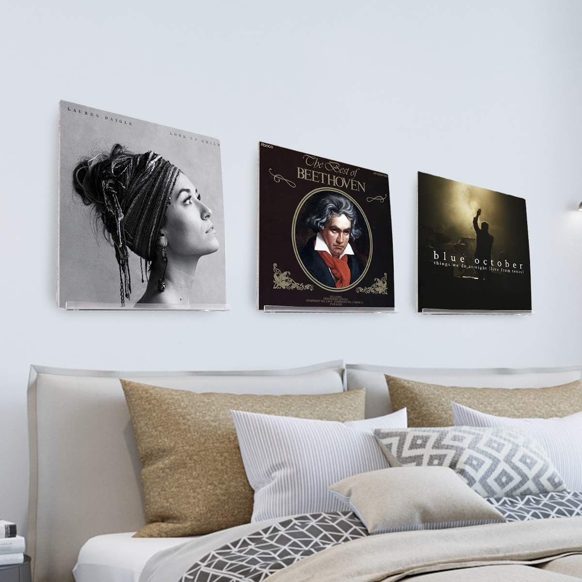 NIUBEE Clear Vinyl Record Shelf Wall Mount 6 Pack,Acrylic Album Record Holder Display Your Daily LP Listening in Office Home: Home Improvement