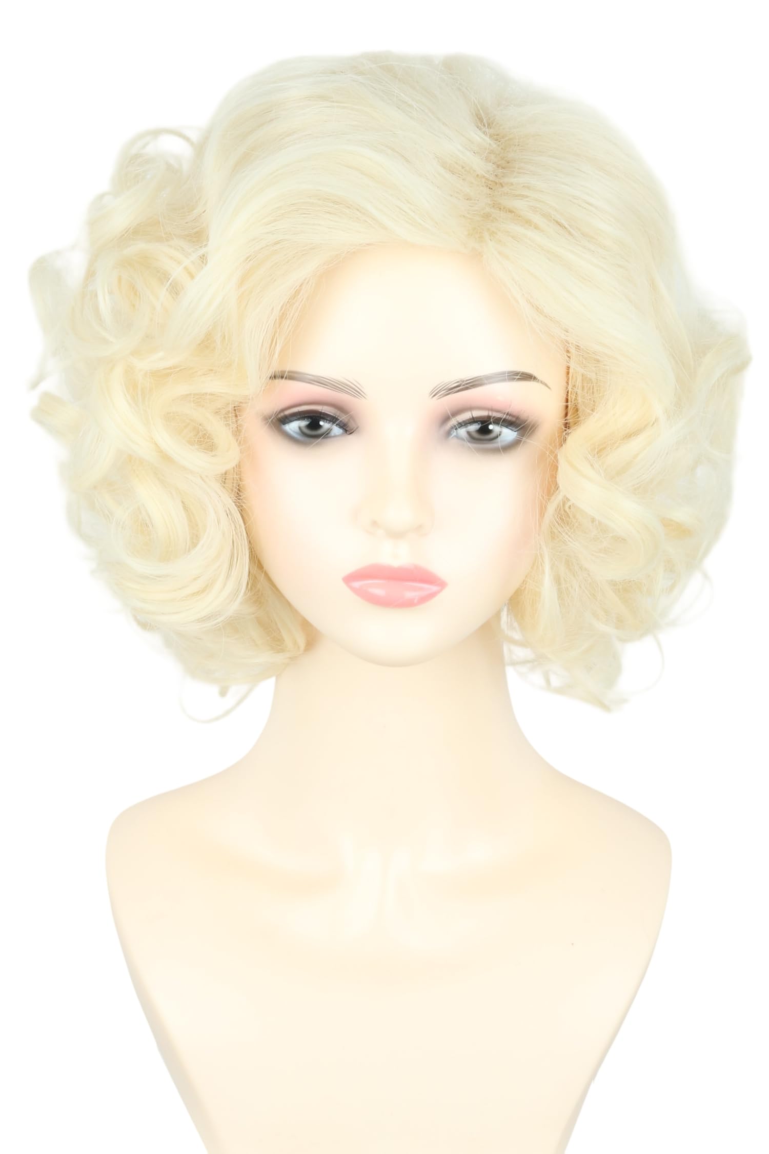 Photo 1 of LeMarnia Women's Wigs Short Curly Blonde Wigs for Women 1920s Vintage Wigs Halloween Costume Theme Party Wig