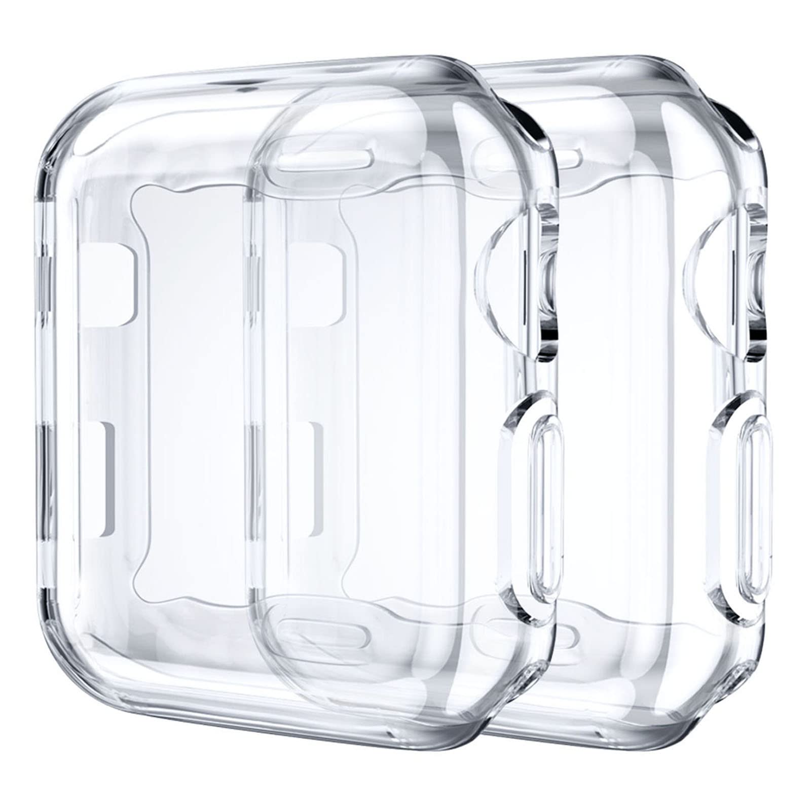 Upeak Compatible with Apple Watch Screen Protector Case Series 1/2/3 42mm, Soft TPU Protective Case Cover for iWatch 42mm, 2 Pack, Clear/Clear