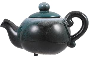 Luxshiny Ceramic Fountain Jar with Circulating Water Spout 6.7 Inch Kiln-Changed Teapot for Garden Balcony Fish Tank and Outdoor D Cor