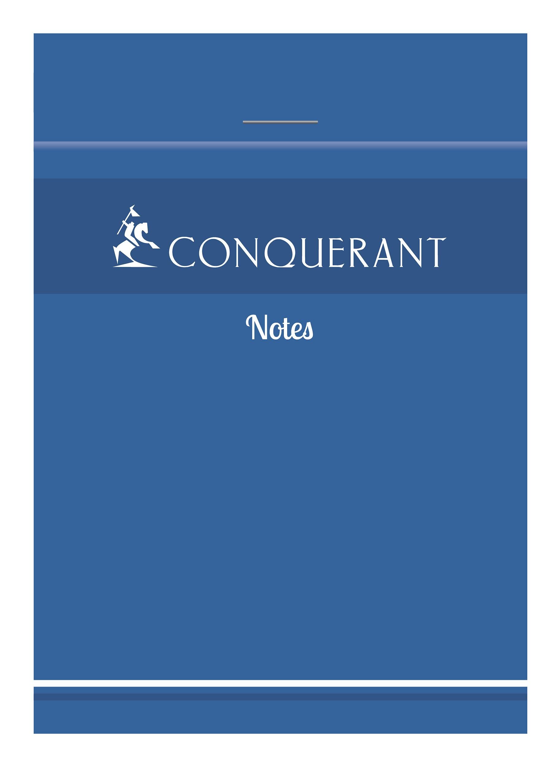 Conquérant Pack of 72 A7 Small Squared Notepads 5 mm 200 Pages Stapled Head Cover Blue