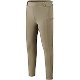 MoFiz Girls Horse Riding Pants Summer Full Seat Silicone Kids Equestrian Breeches Youth Schooling Tights Zipper Pockets