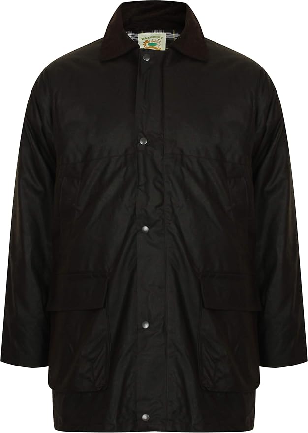 Wax Jacket, Waterproof Coat for Men with Hood, 100 Deluxe Waxed Cotton