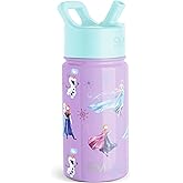 Simple Modern Kids Summit Water Bottle with Straw Lid | Disney Frozen 14oz Stainless Steel Cup Insulated Tumbler for Girls, School | Frozen Sisters