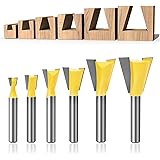 Meihejia 1/4 Inch Shank Dovetail Router Bit Set - 6 Sizes