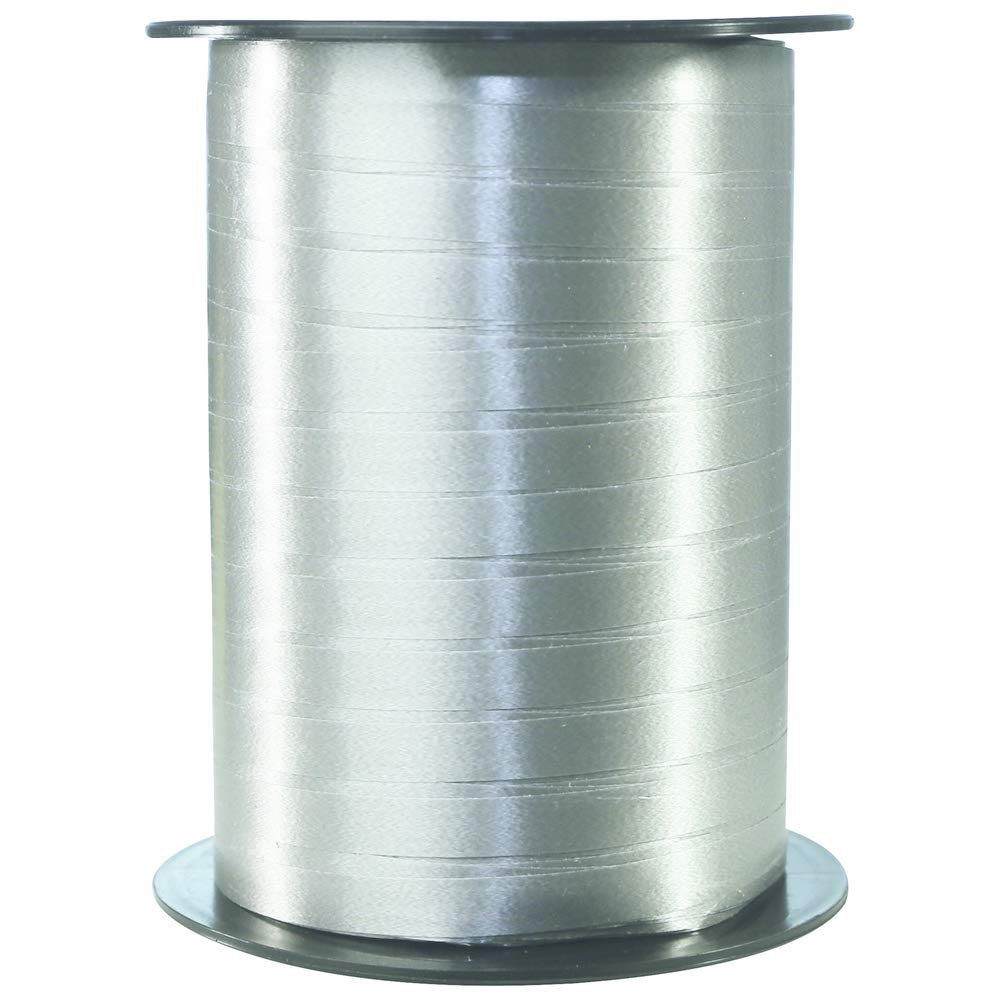 Clairefontaine 601776C - A Roll of Ribbon Smooth - Dimensions: 500mx0,7 cm - Colour: Silver - Decorative gift ribbon - DIY - Gift wrapping Accessories