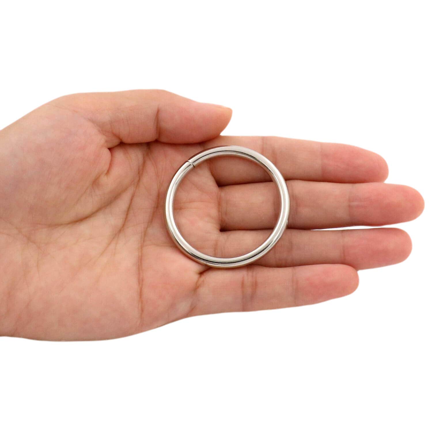 BIKICOCO 1-1/2'' Metal O-Ring Buckle Connector Round Loops Non Welded for Bags Webbing Purse and Belt Straps, Silver, Pack of 20