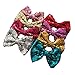 Yazon 5inch Sequin Fabric Bows Hair Clips Baby Sequin Hair Bows Girl's Hair Clips 12pcs mix 12 color …