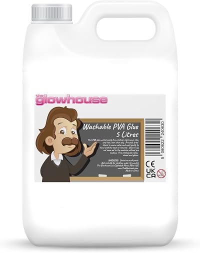 The Glowhouse Premium PVA Glue - White/Clear, Non-Toxic, 5L