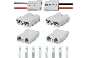 Mindow 120 Amp 4Pcs Battery Quick Connect/Disconnect Connector, 4-6 Gauge Compatible with Anderson Connector for Rescue Winch, Motor Recovery, Winch Trailer, Traction System