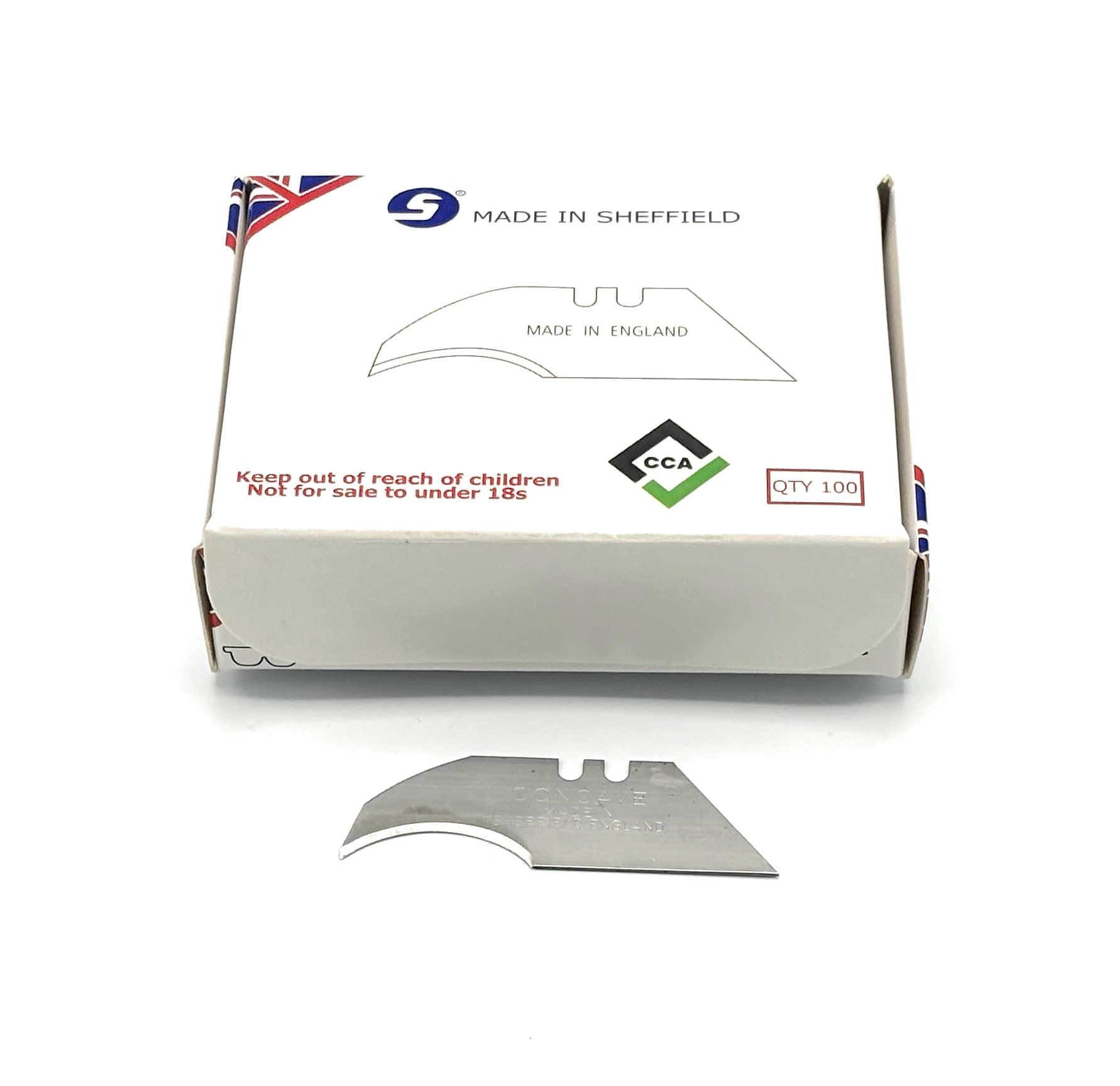 Photo 1 of CCA Concave trimming knife blades x 100