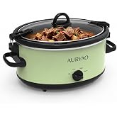 6 Quart Slow Cooker with Locking Lid, Includes 5 Liners, Serves 6-8 | 3 Temp Settings, Removable PFOA-Free Stoneware Pot, Gla