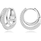 STAYLOVE Small Chunky Gold Hoop Earrings for Women Hypoallergenic 925 Sterling Silver Post Lightweight 14k Gold Plated Thick Hoop Earrings for Women
