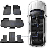 Sunsdrew Premium All-Weather Floor Mats for 2018-2024 Chevy Chevrolet Traverse 7-Seater TPE Heavy-Duty Car Floor Liner for Traverse Accessories(ONLY Fit 2nd Row Bucket Seats)