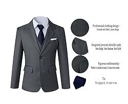 kretenier Boys Suit Slim Fit 5 Pieces Formal