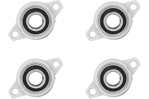 HiPicco Pillow Block Bearing, 4Pcs KPL002 Flange Mounted Pillow Bearings - Bore 15mm/0.59" ID Self Alignment Zinc Alloy Plumm