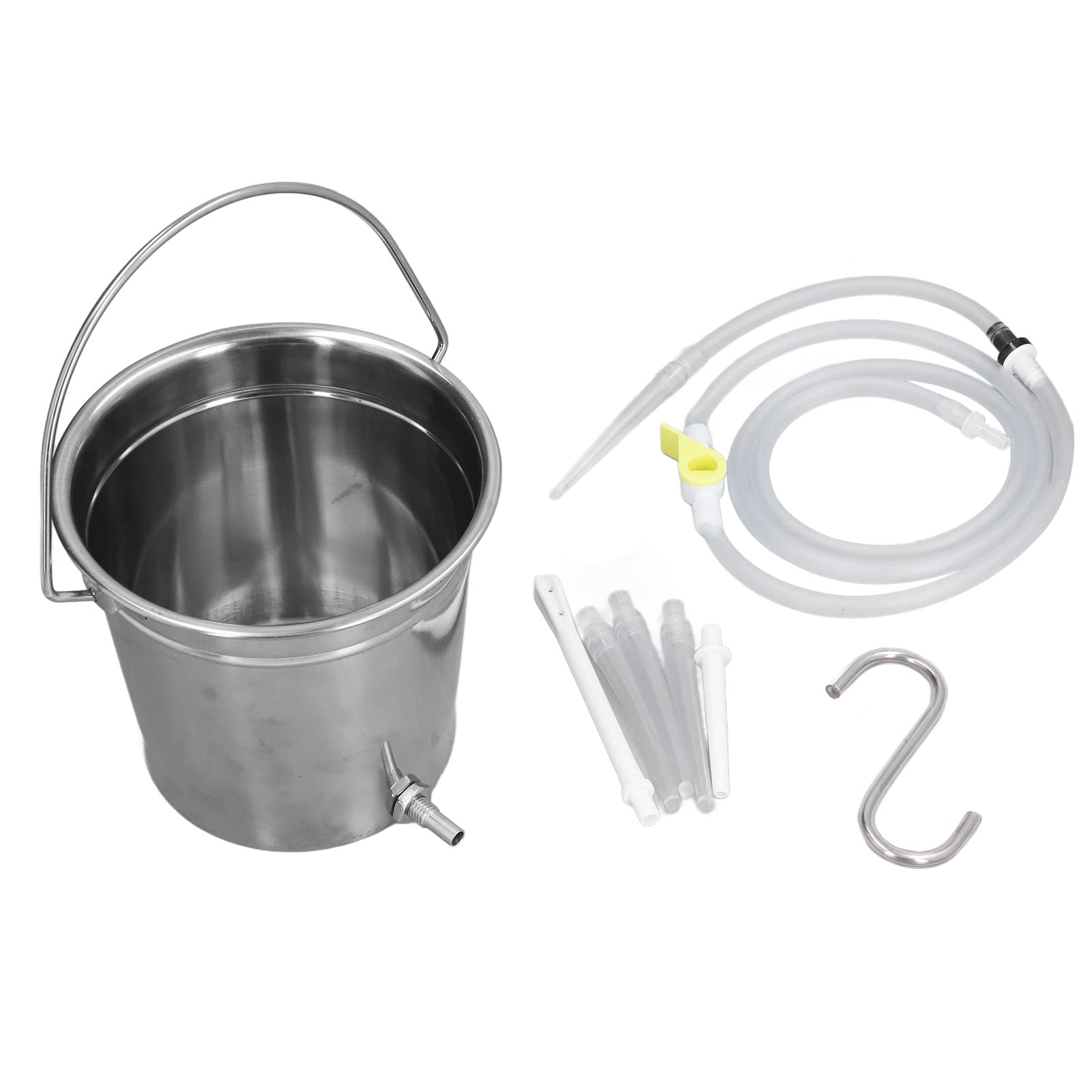 Natudeco 2L Enema Bucket Kit Stainless Steel Bucket with Silicone Tubing Nozzle Tips Storage Bag Coffee Enema Bucket Kit for Adults Home Use Colon Detox Cleanse